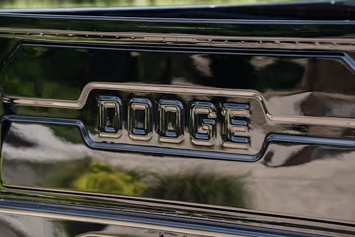 Embossed Dodge lettering across SYNISTA’s glossy black tailgate — photo 20 of 23