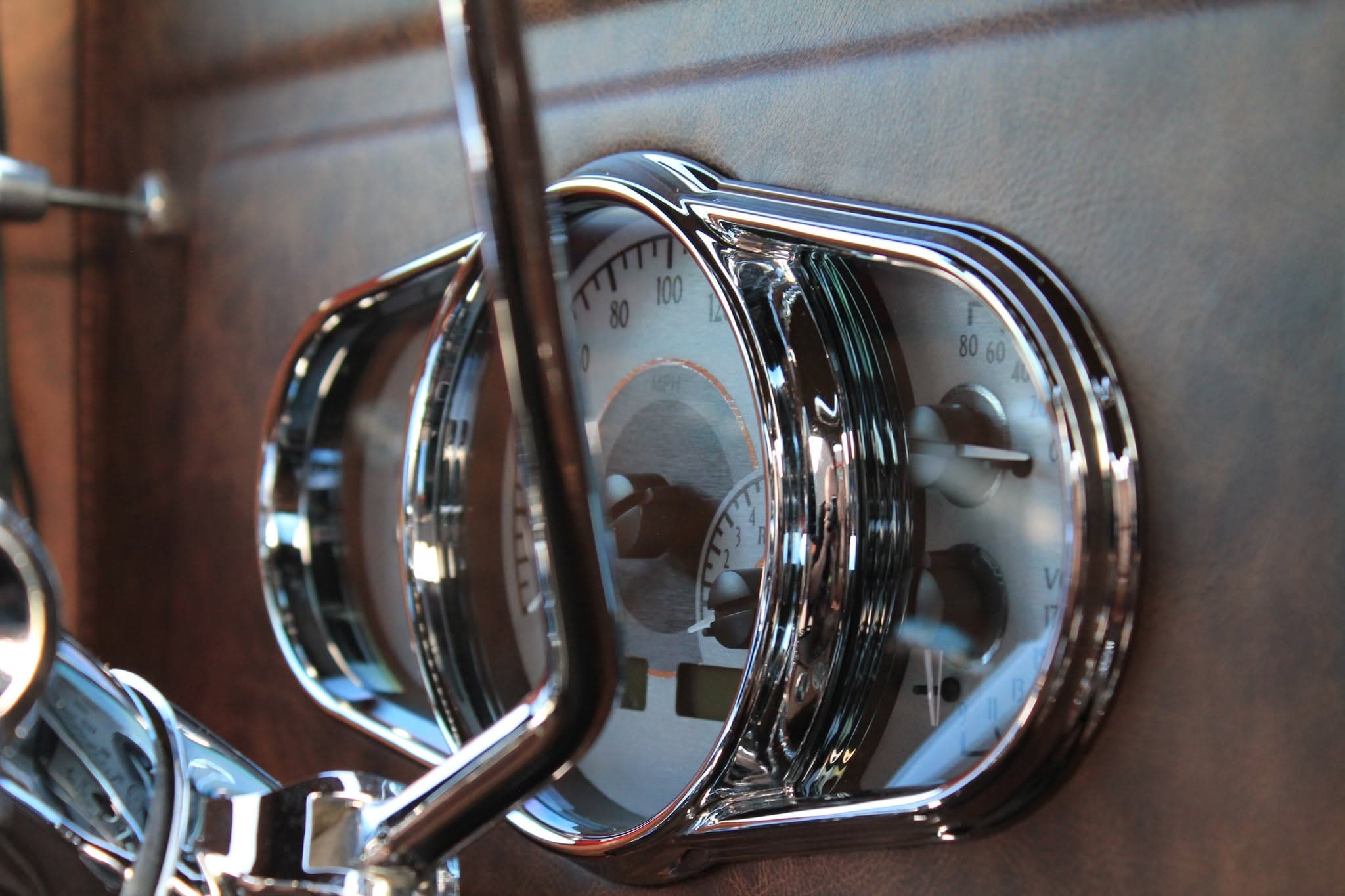 Close-up of the red Power Wagon’s polished dashboard gauges — photo 5 of 6