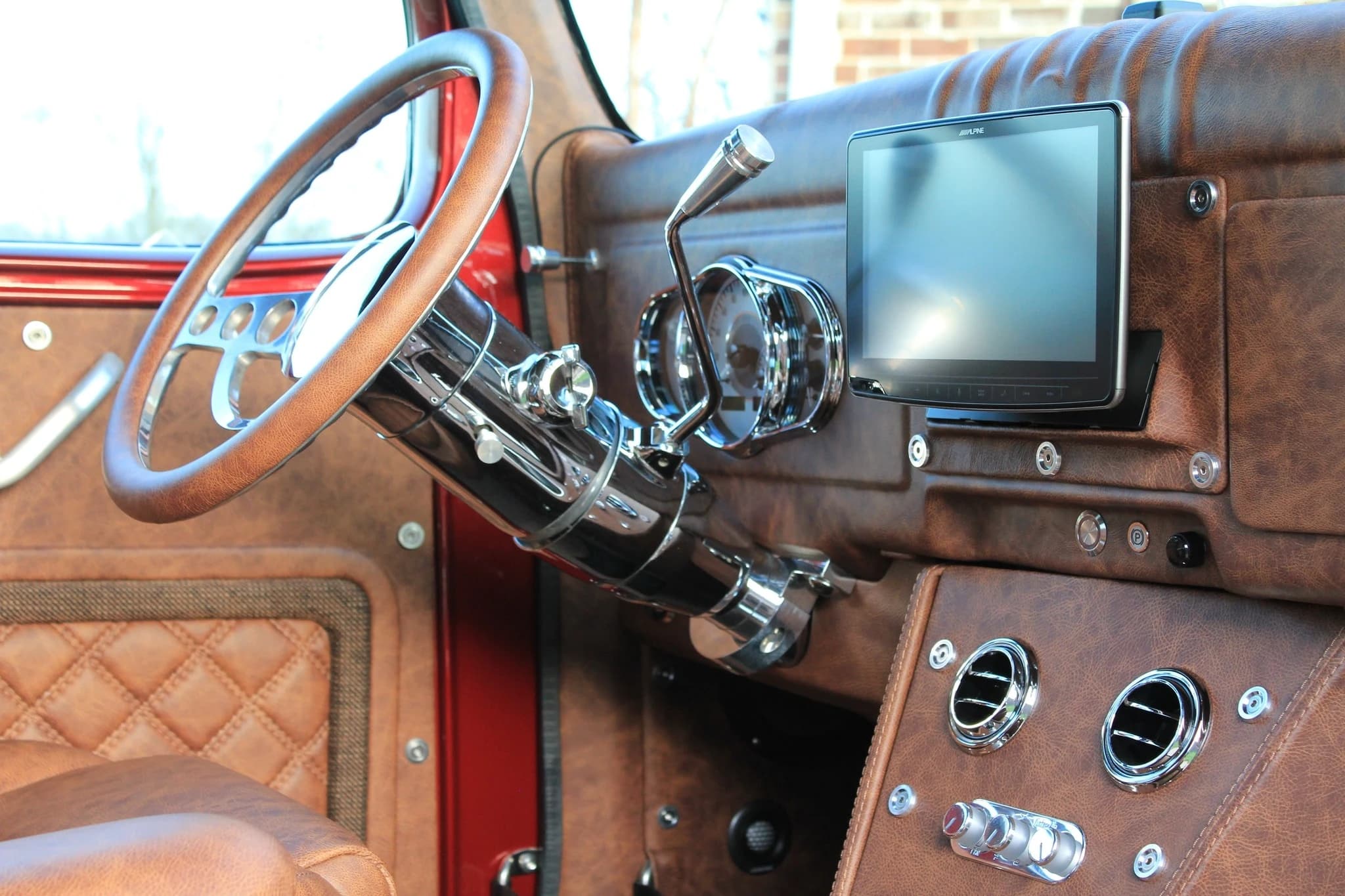 Red Power Wagon steering wheel, instrument panel, and dashboard touchscreen — photo 4 of 6